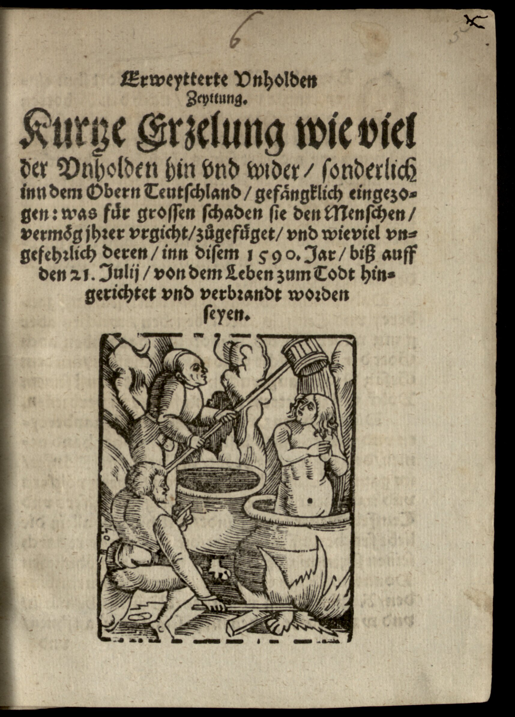 Erweytterte Vnholden Zeyttung, 1590